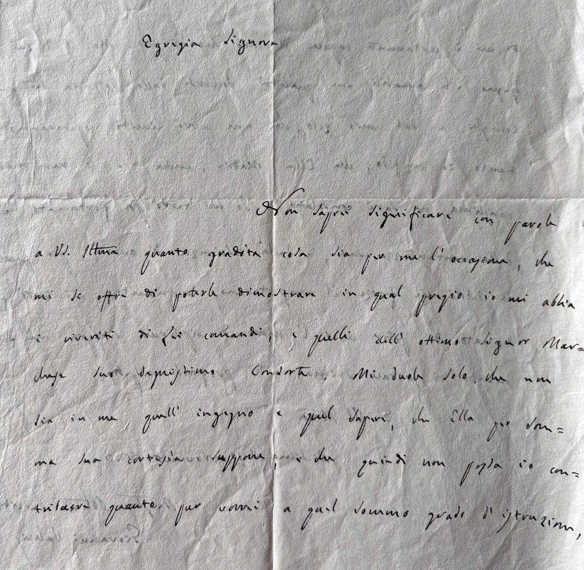 Giovanni Valeri sua lettera